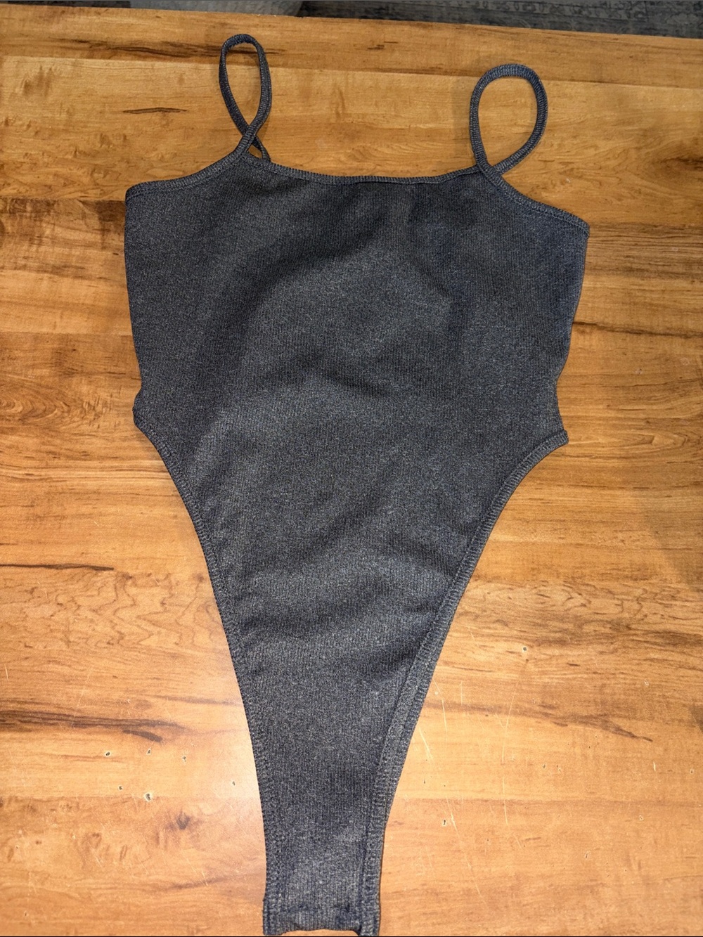Shimmer Charcoal High-Cut One-Piece Swimsuit